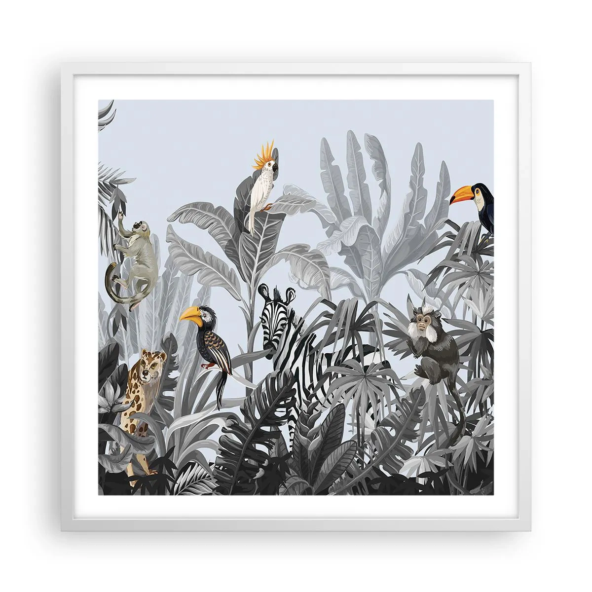 Poster in einem weißen Rahmen - Afrikanisches Märchen - 60x60 cm