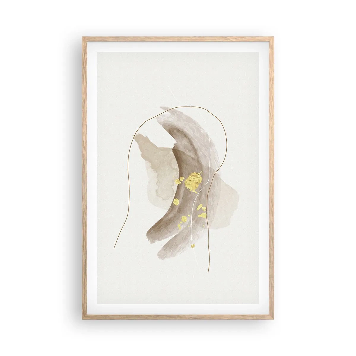 Poster in einem Rahmen aus heller Eiche - Im Weltraum begegnet - 61x91 cm