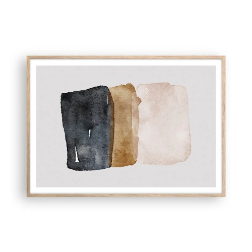 Poster in einem Rahmen aus heller Eiche - Die Komposition der Farben der Erde - 100x70 cm