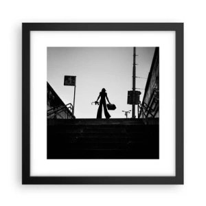 Poster in einem schwarzem Rahmen - Städtisches Wandern - 30x30 cm