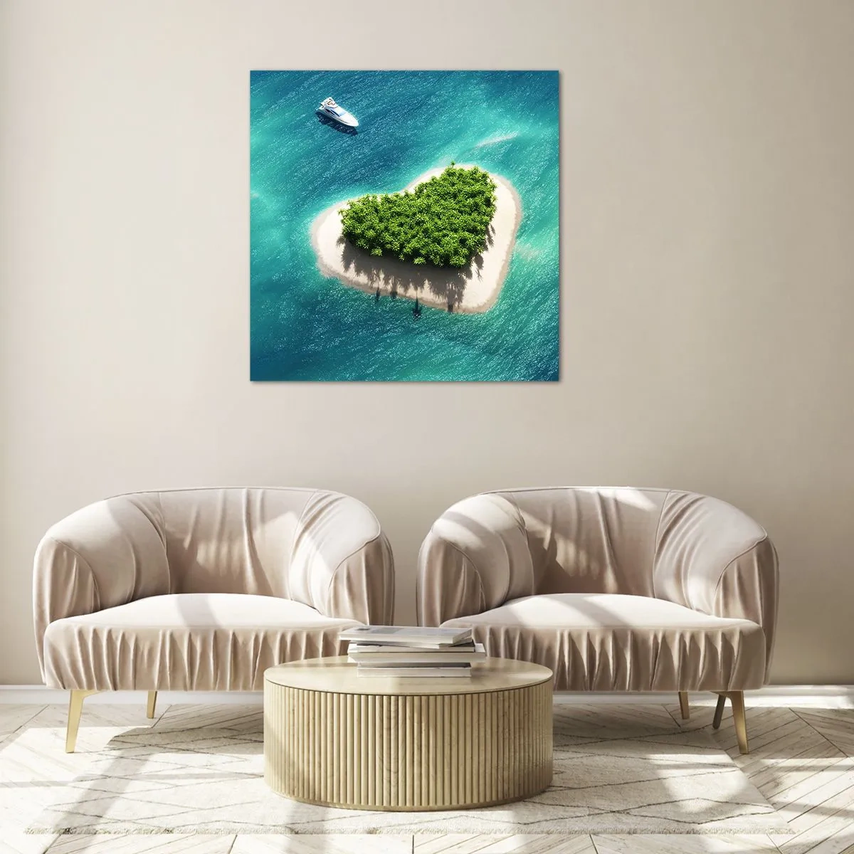 Glasbild - Bild auf glas - ich liebe Sommer - 50x50 cm