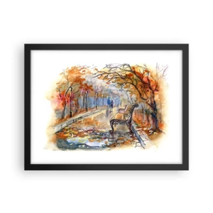 Poster in einem schwarzem Rahmen - Gemeinsam im Herbst wandern - 40x30 cm