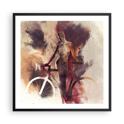 Poster in einem schwarzem Rahmen - Eine Fahrradseele in Marmorformen - 60x60 cm