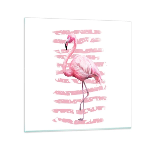 Glasbild - Bild auf glas - In Würde, aber in Pink - 70x70 cm