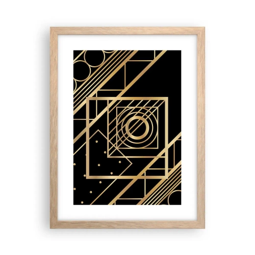 Poster in einem Rahmen aus heller Eiche - Goldene Geometrie - 30x40 cm