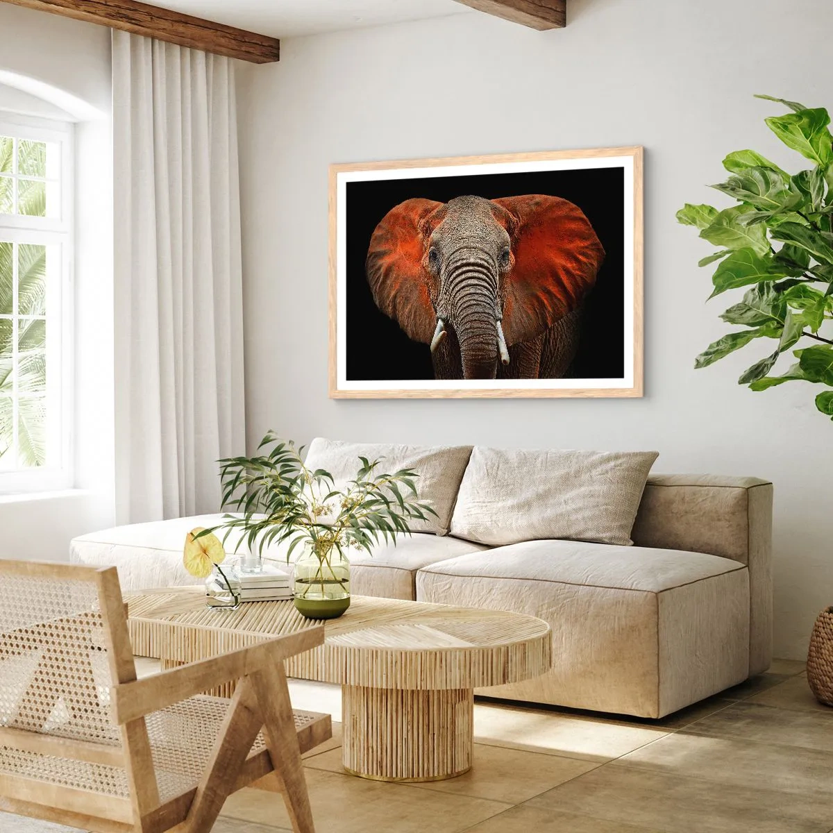 Poster in einem Rahmen aus heller Eiche - Ich bin wild und du? - 91x61 cm