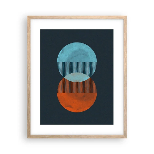 Poster in einem Rahmen aus heller Eiche - Astronomische Fantasie - 40x50 cm