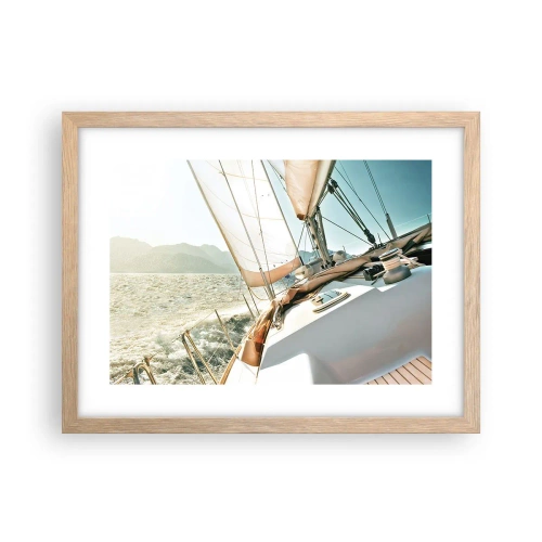 Poster in einem Rahmen aus heller Eiche - Unter vollen Segeln - 40x30 cm