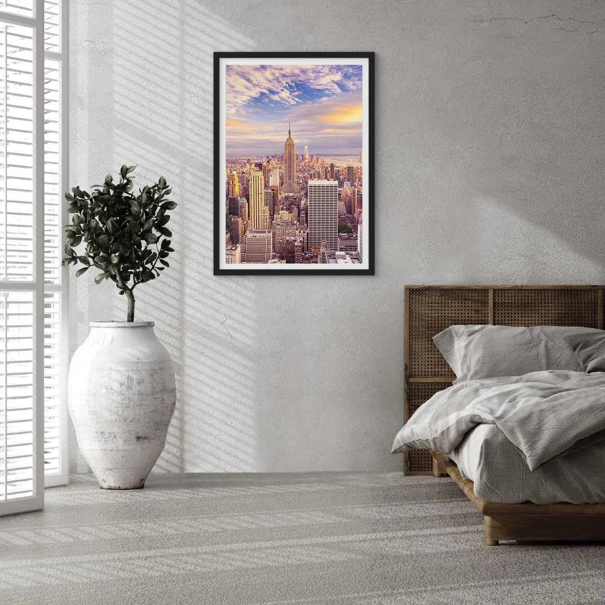 Poster in einem schwarzem Rahmen - Nur nach den Wolken greifen - 70x100 cm