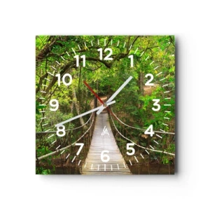 Wanduhr - Glasuhr - Denn im Garten gibt es eine Schlingpflanze - 40x40 cm