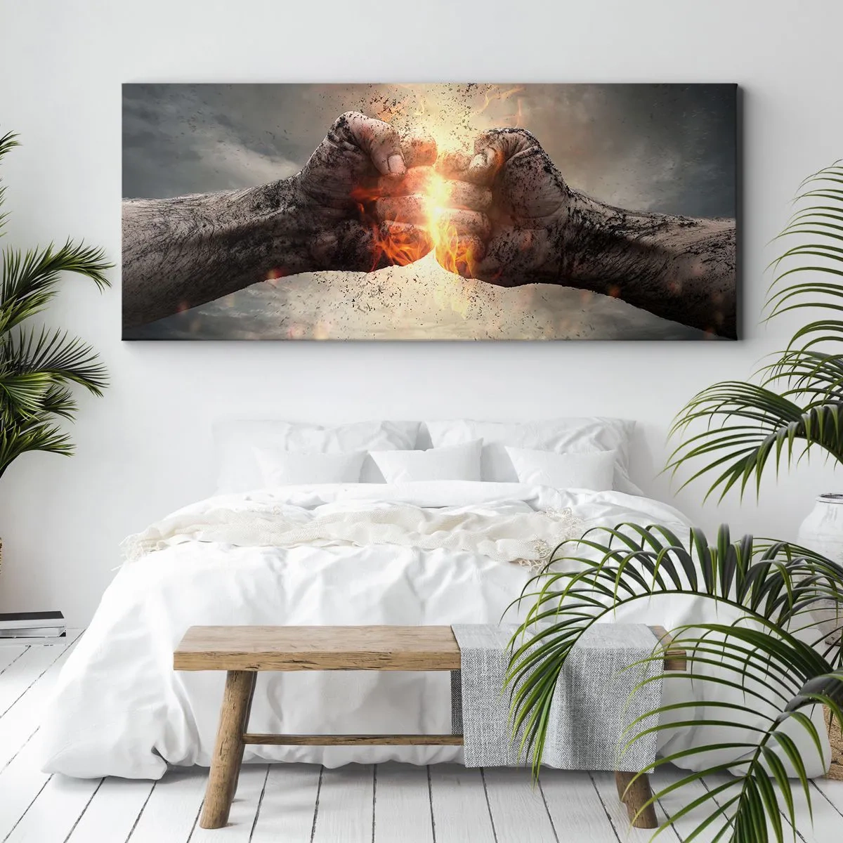 Bild auf Leinwand - Leinwandbild - Steh auf für einen Kampf - 100x40 cm