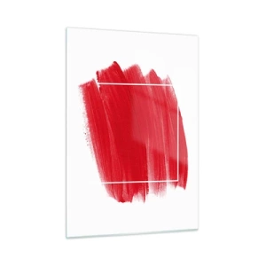 Glasbild - Bild auf glas - Abstrakter roter Fleck mit weißem Rahmen - 50x70cm - Aus dem Rahmen - Moderne Wanddekoration für Wohnzimmer und Schlafzimmer ARTTOR