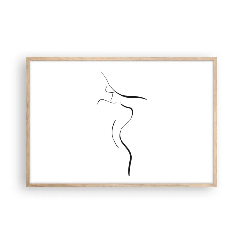 Poster in einem Rahmen aus heller Eiche - Flüchtig wie eine Welle - 91x61 cm