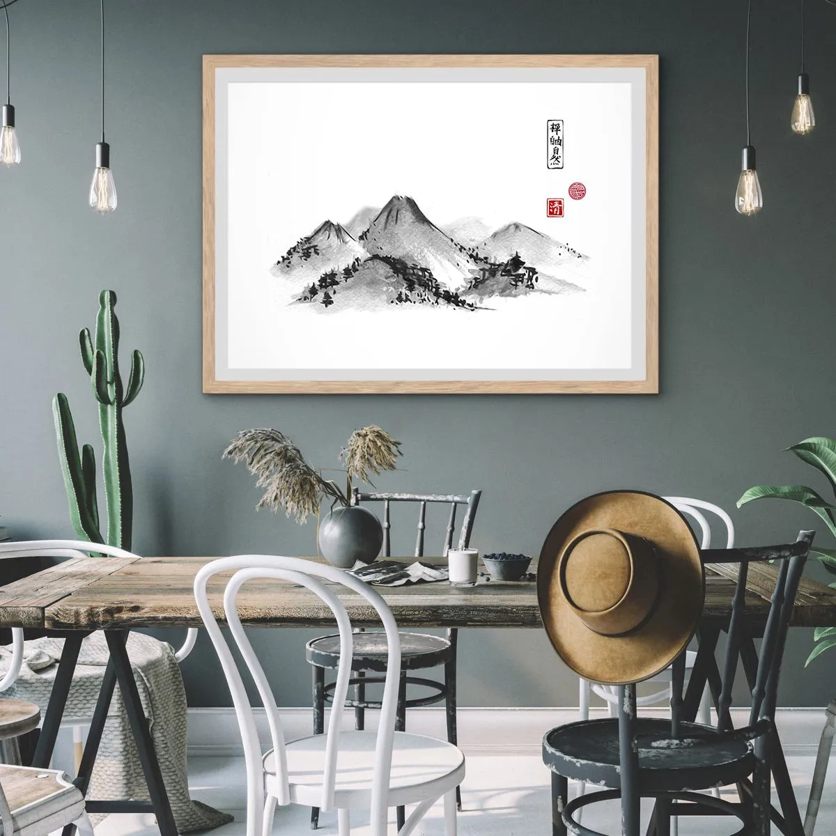 Poster in einem Rahmen aus heller Eiche - Unendliche Fernen - 40x30 cm