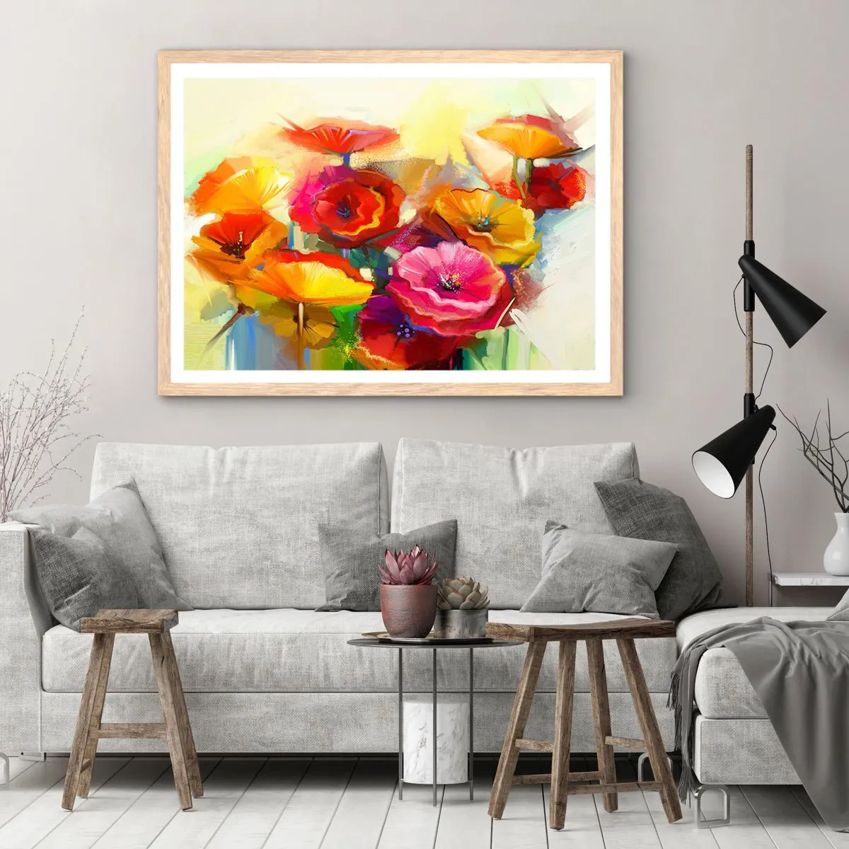 Poster in einem Rahmen aus heller Eiche - Nicht nur rot - 70x50 cm