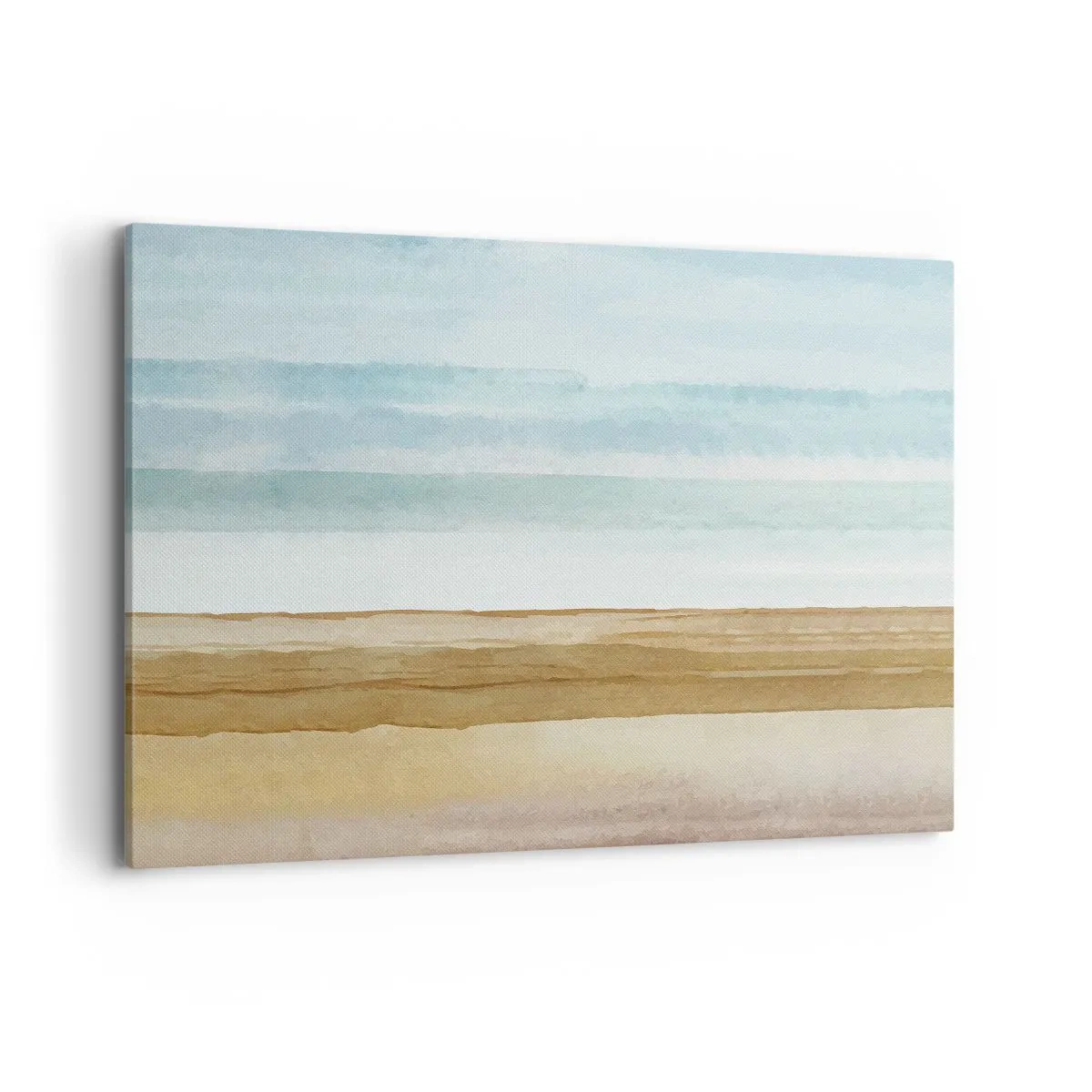 Bild auf Leinwand - Leinwandbild - Abstrakte Strandlandschaft in Pastelltönen - 120x80cm - Trost - Moderne Wanddekoration für Wohnzimmer und Schlafzimmer ARTTOR