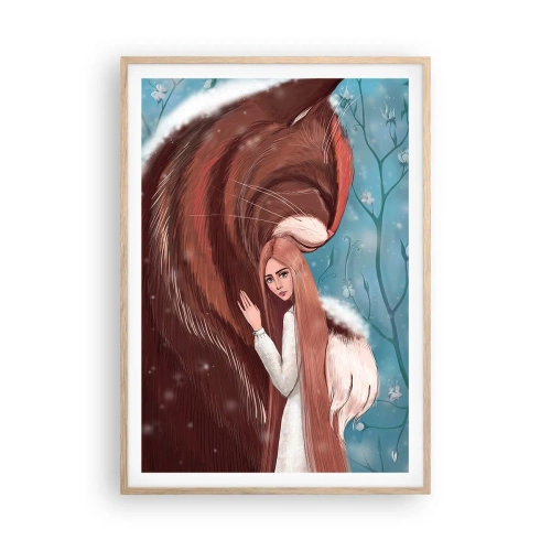 Poster in einem Rahmen aus heller Eiche - Willkommen im Märchen - 70x100 cm