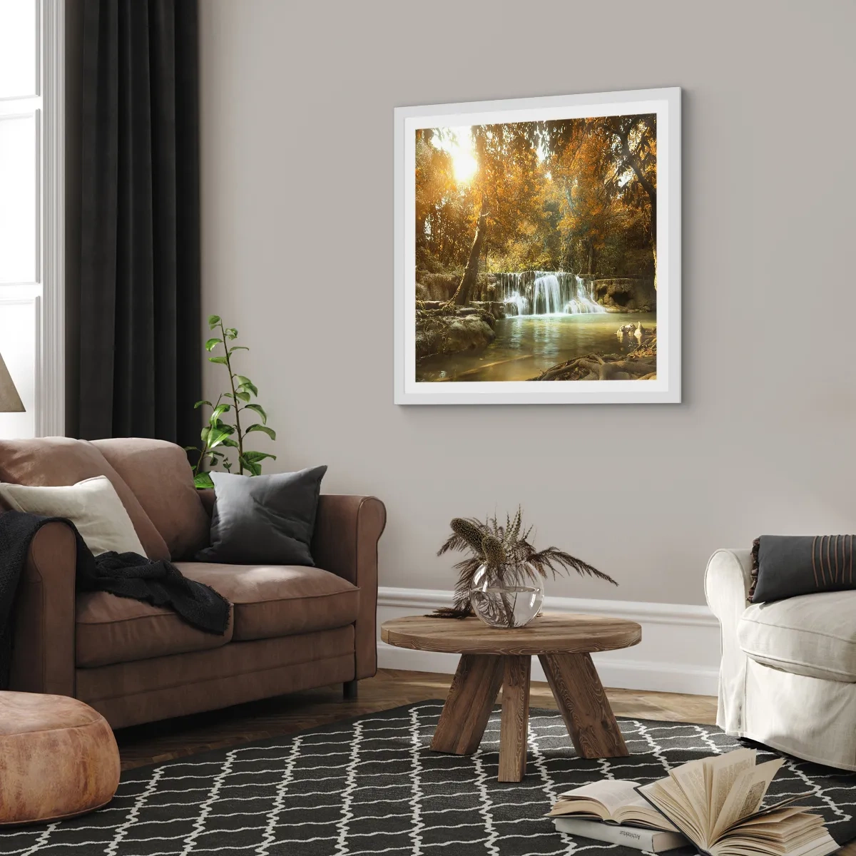 Poster in einem weißen Rahmen - Parkkaskade - 30x30 cm