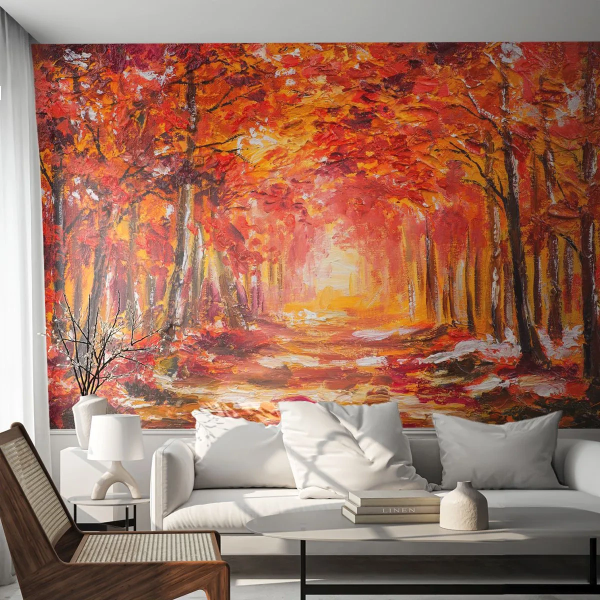 Fototapete Premium Sand - Kupferwald - Herbst, Park, Landschaft - 100x70 cm