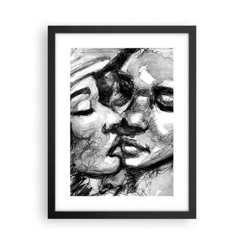 Poster in einem schwarzem Rahmen - Zärtlicher Moment - 30x40 cm