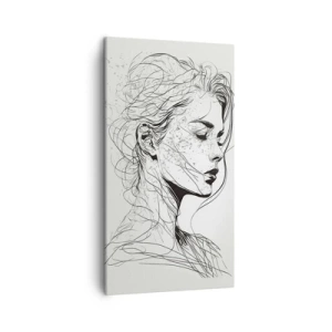 Bild auf Leinwand - Leinwandbild - Porträt im Gedanken - 45x80 cm