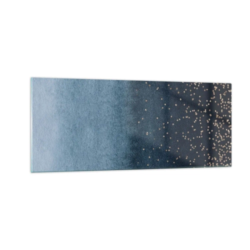 Glasbild - Bild auf glas - Komposition - blaue Phasen - 100x40 cm