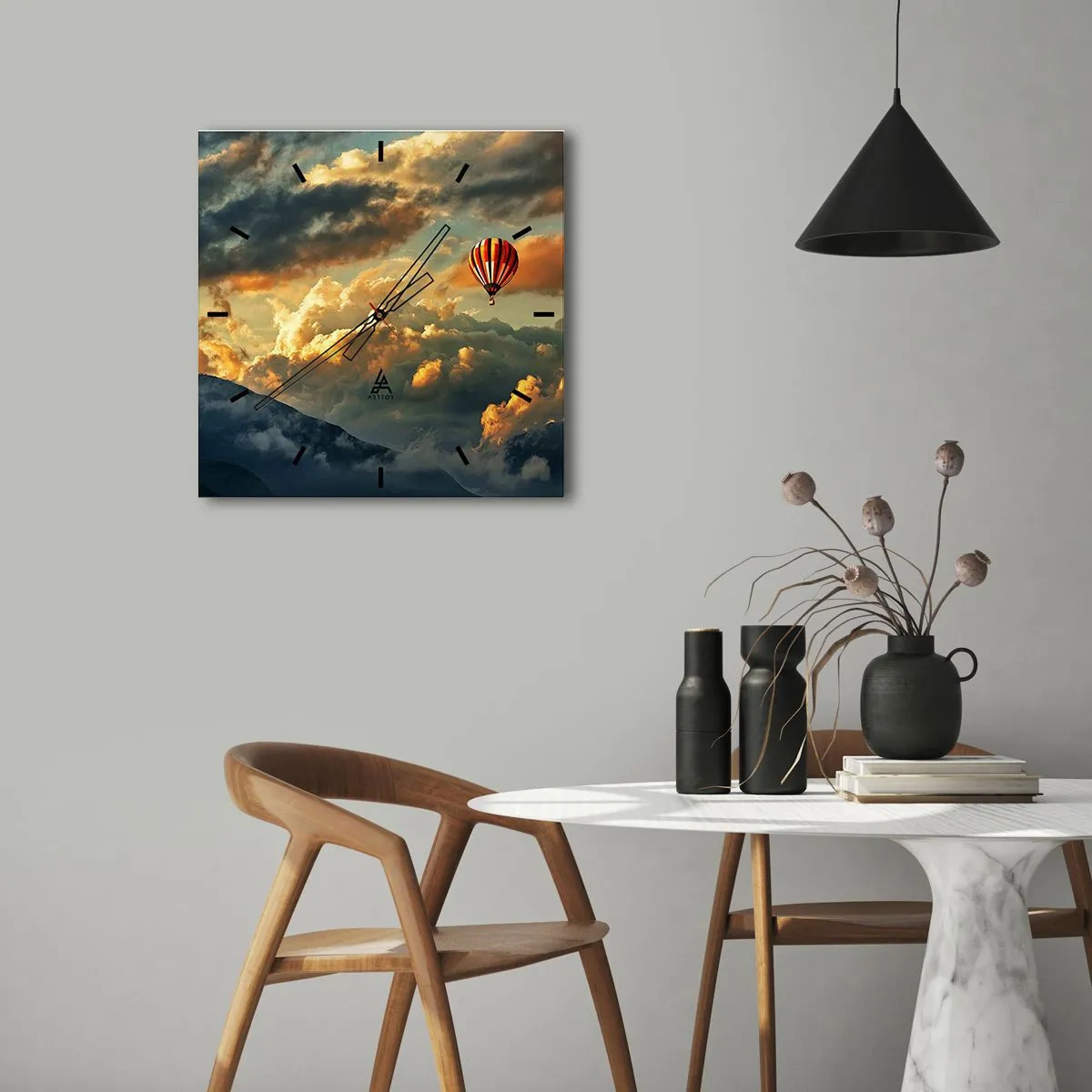 Wanduhr - Glasuhr - Ich fliege, weil ich es will - 40x40 cm