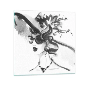 Glasbild - Bild auf glas - Eine Dame mit Charakter - 70x70 cm