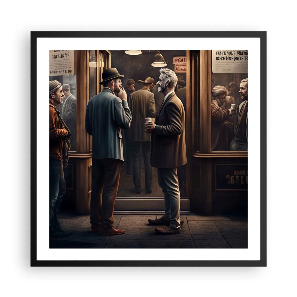 Poster in einem schwarzem Rahmen - Gute Zeit des Tages - 60x60 cm