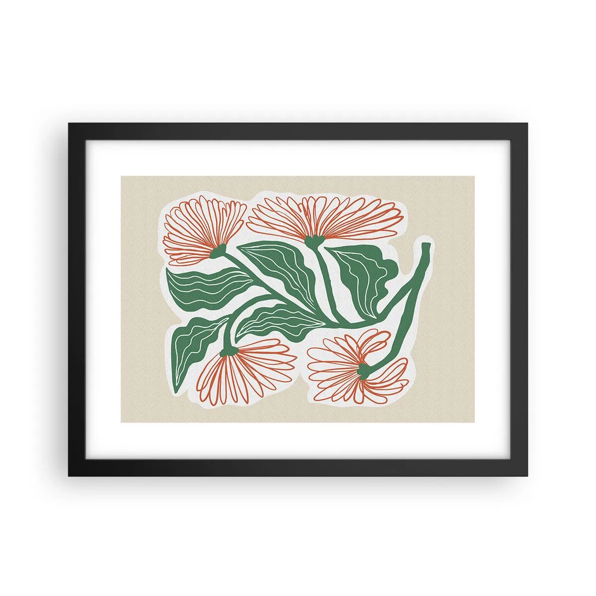 Poster in einem schwarzem Rahmen - Im Folkstil und modern - 40x30 cm