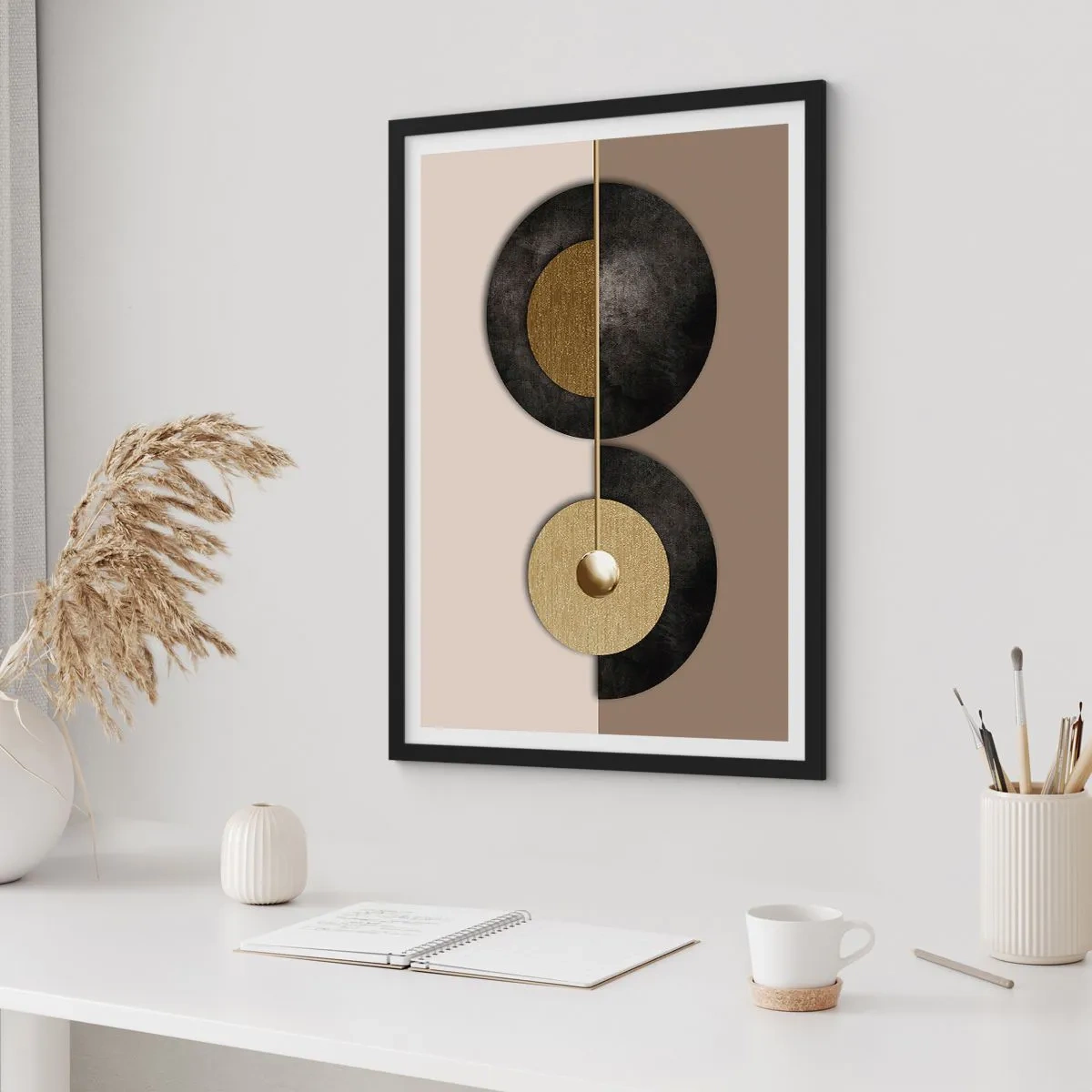 Poster in einem schwarzem Rahmen - Variationen rund um den Kreis - 70x100 cm