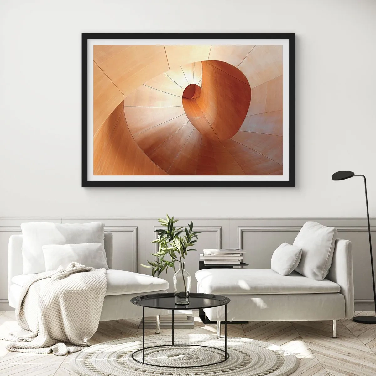 Poster in einem schwarzem Rahmen - Architektonische Serpentine - 91x61 cm