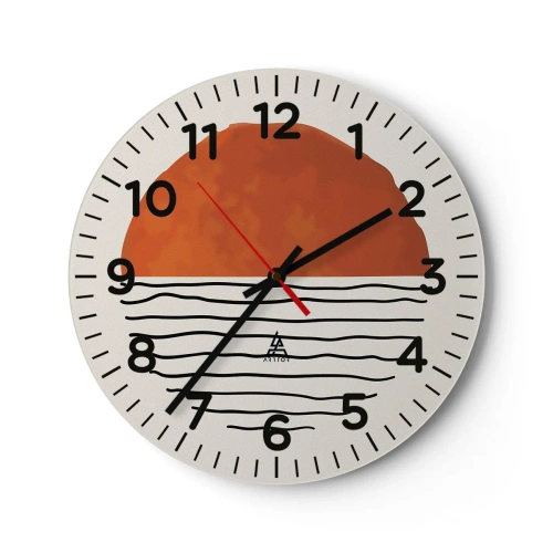 Wanduhr - Glasuhr - Im japanischen Klima - 30x30 cm