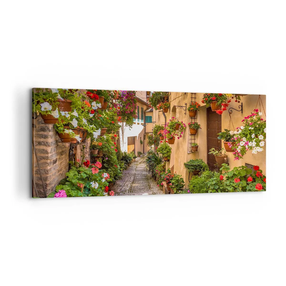 Bild auf Leinwand - Leinwandbild - Italienische Gasse - 100x40 cm