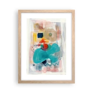 Poster in einem Rahmen aus heller Eiche - Buntes Spiel - 30x40 cm
