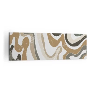 Bild auf Leinwand - Leinwandbild - Erdige Muster in Braun- und Grüntönen - 160x50cm - Mäander in Erdfarben - Moderne Wanddekoration für Wohnzimmer und Schlafzimmer ARTTOR