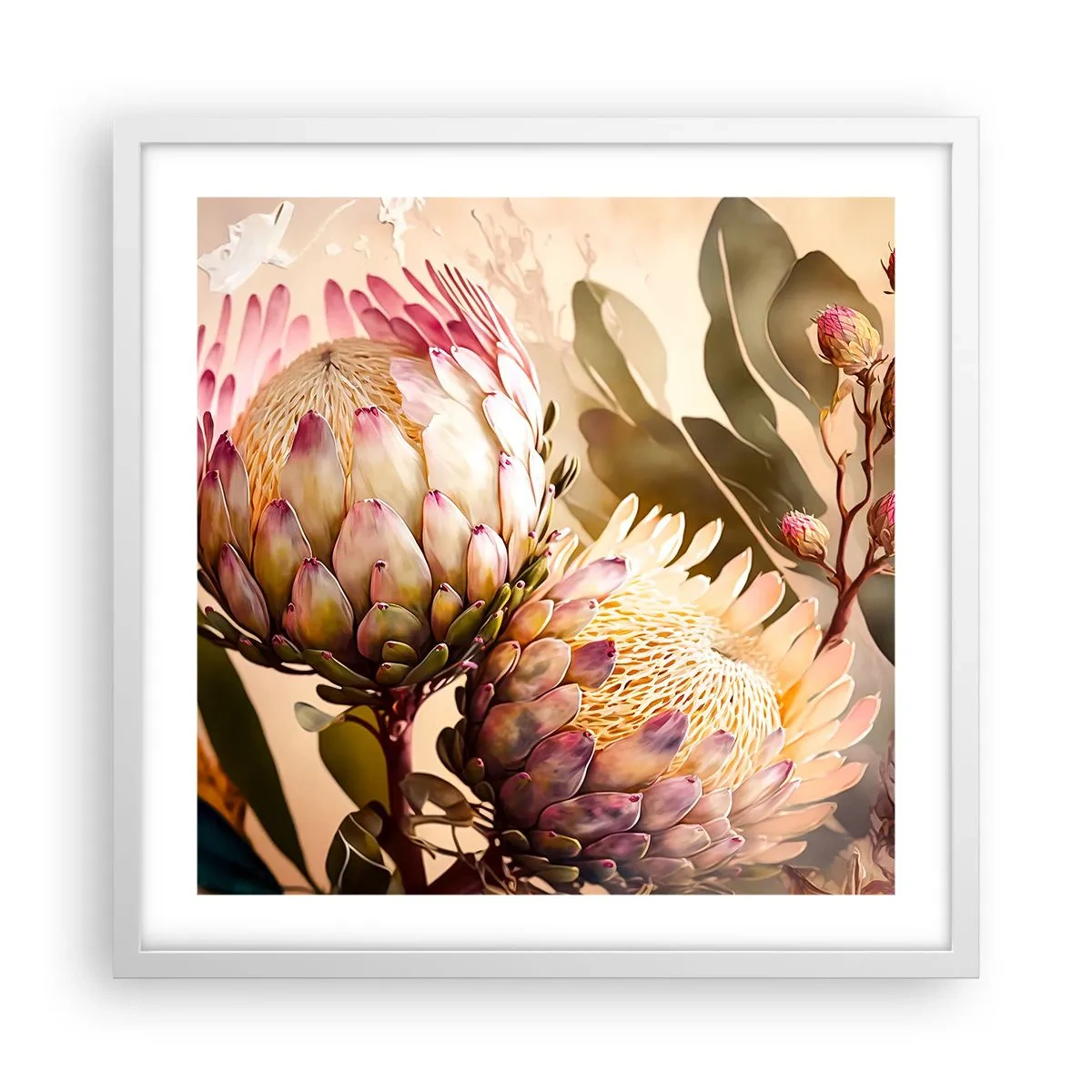 Poster in einem weißen Rahmen - Zärtlich umarmt - 50x50 cm