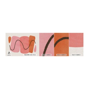 Fototapeten Muster Selbstklebend Deluxe Sticker - Sanfte Bewegung der Formen - Abstraktion, Minimalismus, Pastell - 100x30 cm