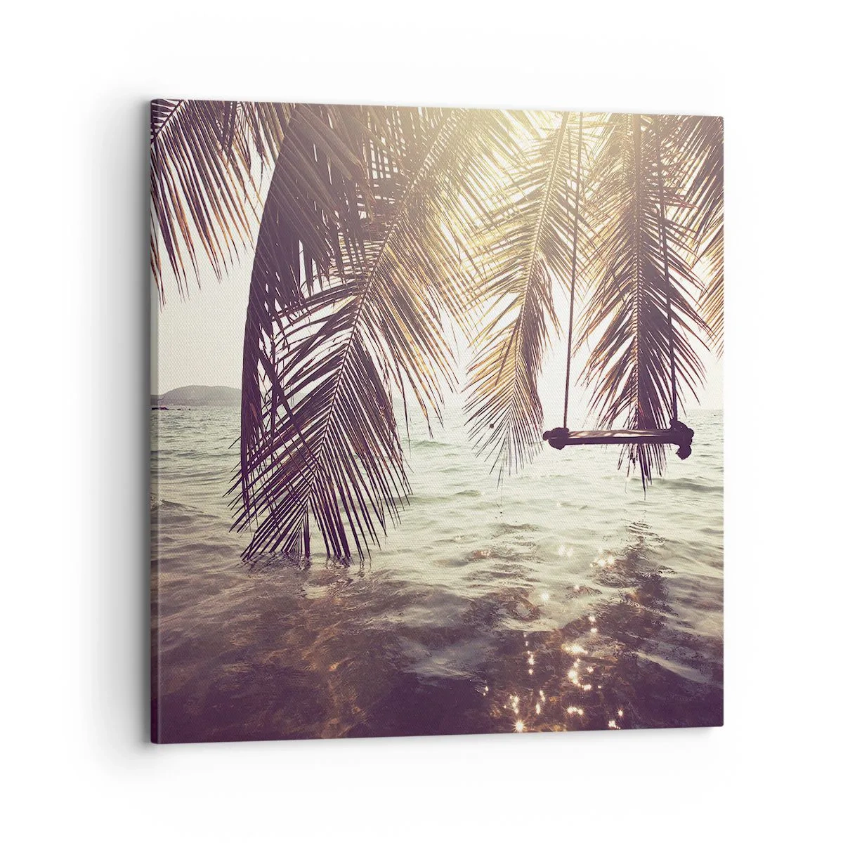 Bild auf Leinwand - Leinwandbild - Sie können nach Belieben in den Wolken schwingen - 70x70 cm