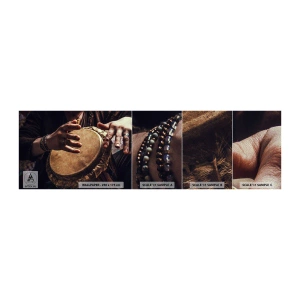 Fototapeten Muster Premium Sand - Im Rhythmus des Herzens - Trommelspiel, Afrika, Musik - 100x30 cm