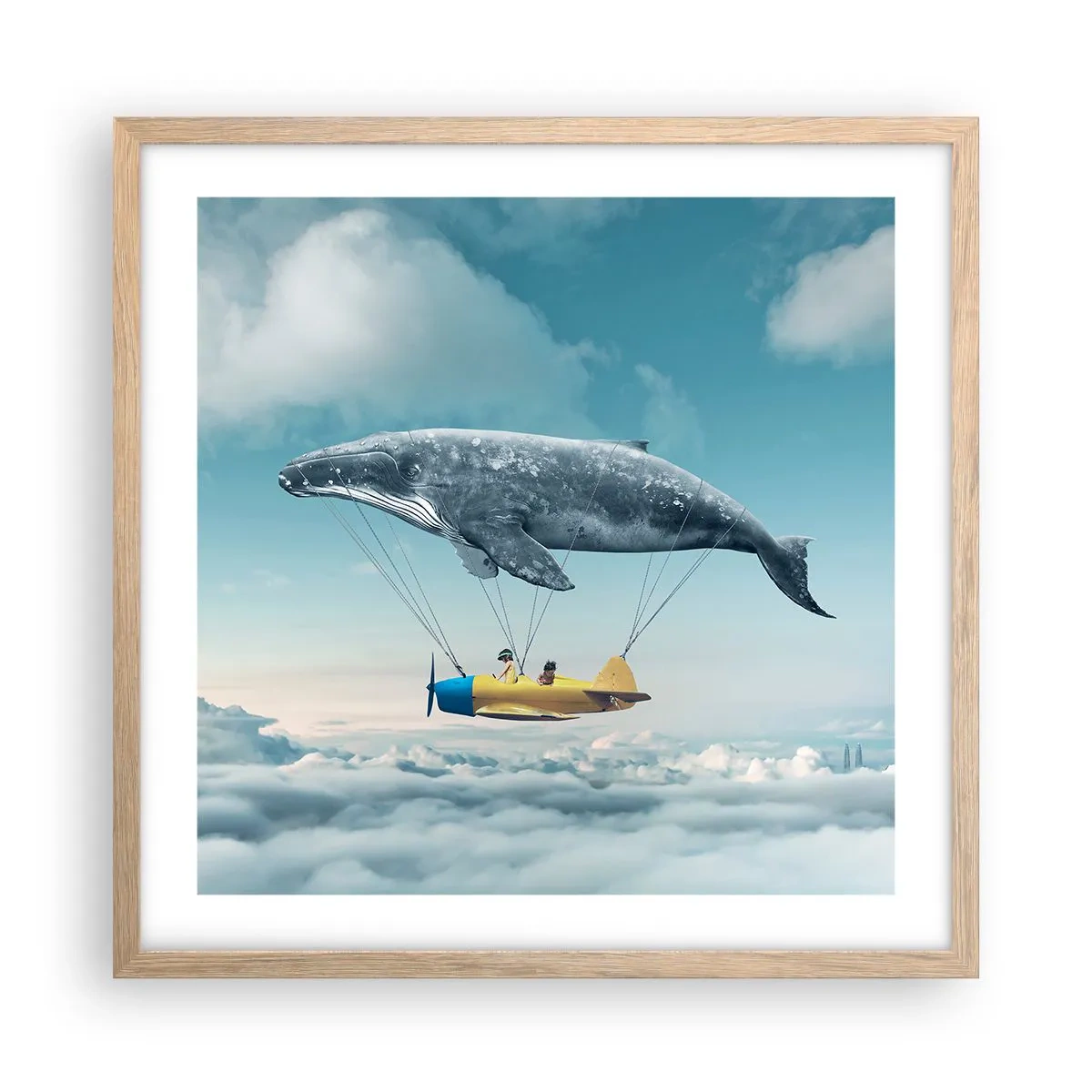 Poster in einem Rahmen aus heller Eiche - Warum nicht? - 50x50 cm