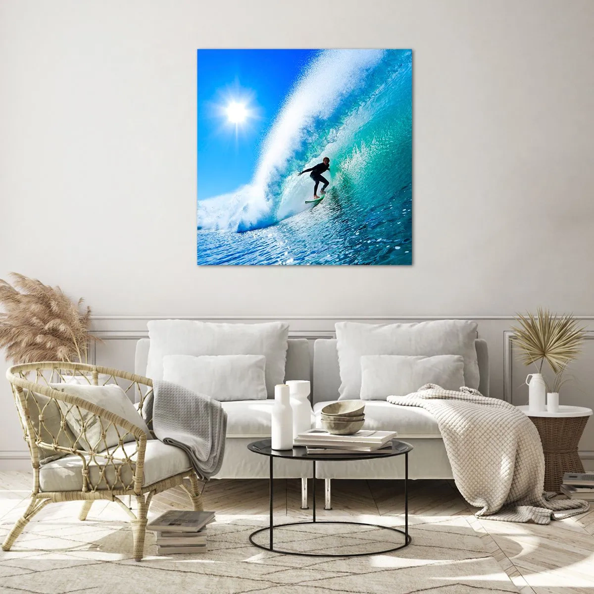 Glasbild - Bild auf glas - Durch das große Blau - 70x70 cm