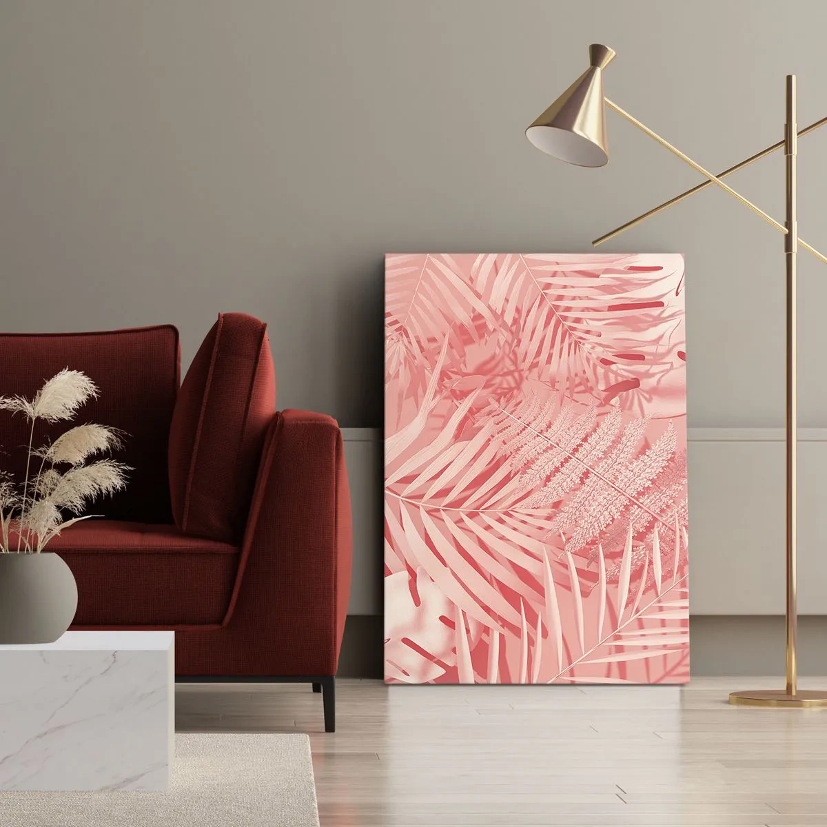 Bild auf Leinwand - Leinwandbild - Rosa Konzept - 55x100 cm