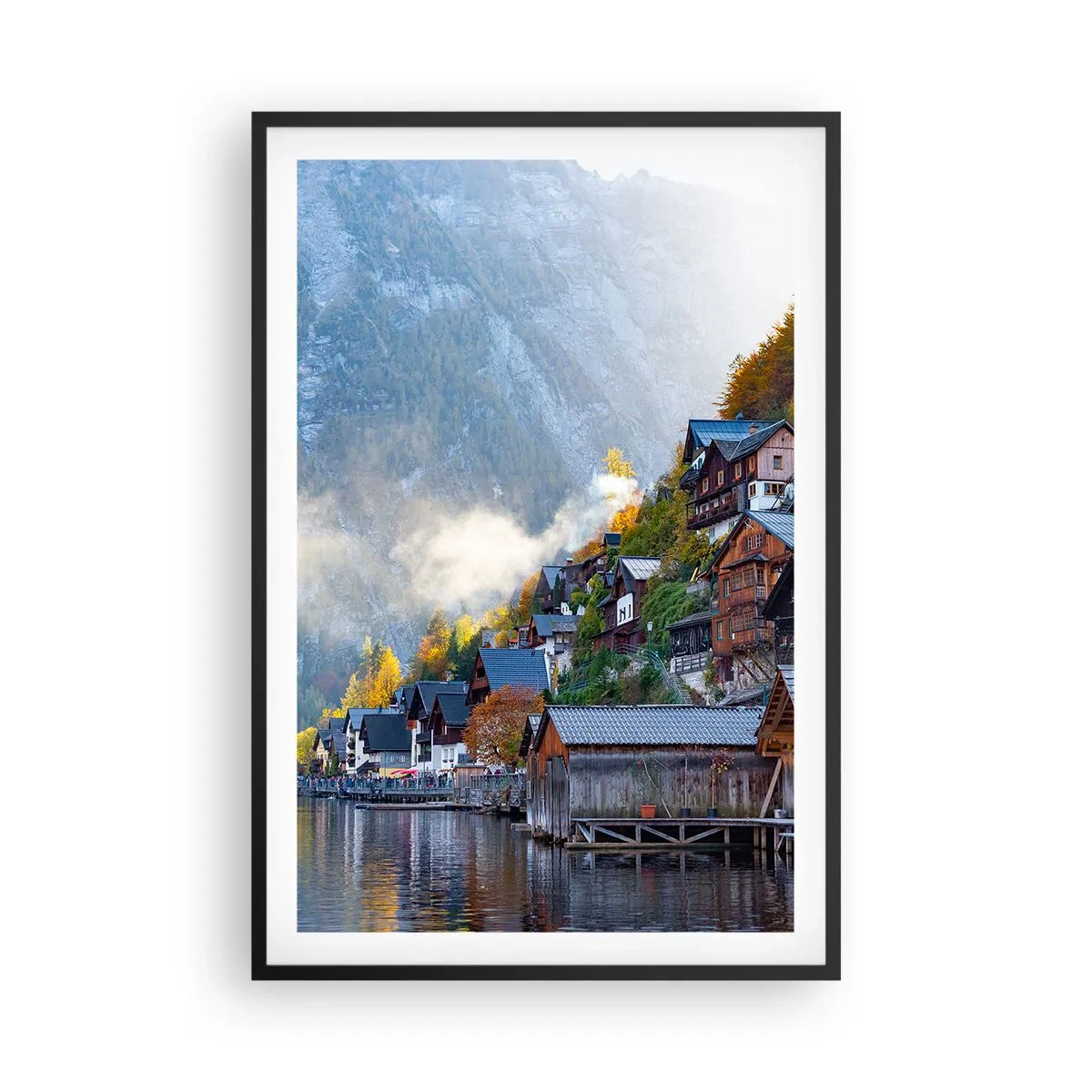 Poster in einem schwarzem Rahmen - Alpenatmosphäre - 61x91 cm