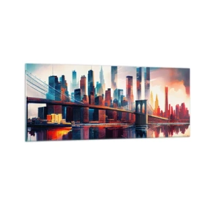 Glasbild - Bild auf glas - Traumhaftes New York - 100x40 cm