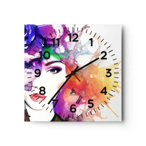 Wanduhr - Glasuhr - Mit dem Kopf in den Wolken - 40x40 cm