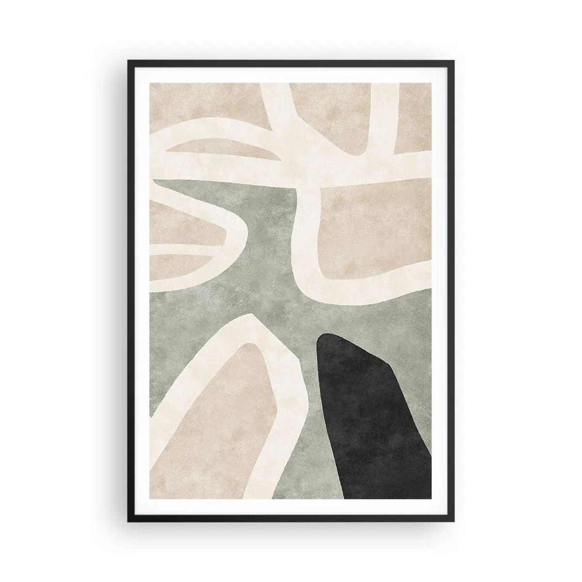 Poster in einem schwarzem Rahmen - Komposition mit schwarzem Motiv - 70x100 cm