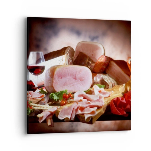 Bild auf Leinwand - Leinwandbild - Ein kulinarischer Traum mit einer Karaffe - 40x40 cm