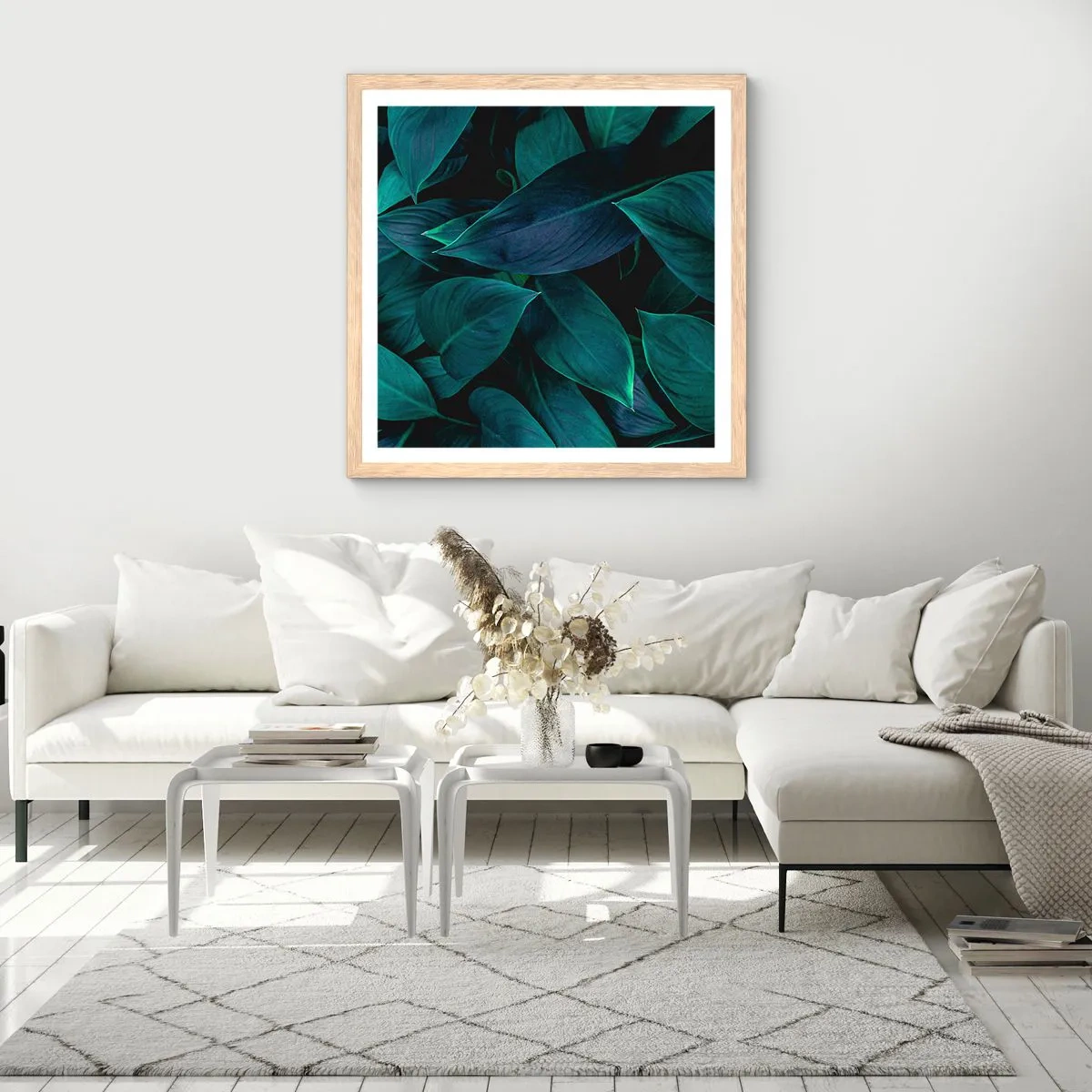 Poster in einem Rahmen aus heller Eiche - Grün in sich selbst - 50x50 cm