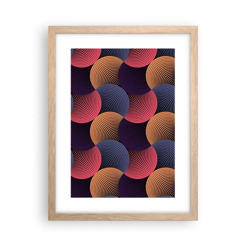 Poster in einem Rahmen aus heller Eiche - Im kreisenden Rhythmus - 30x40 cm